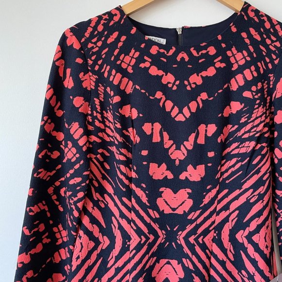 Maggy London Tie Dye Printed Crepe Midi Dress Sz 2 - Picture 6 of 13